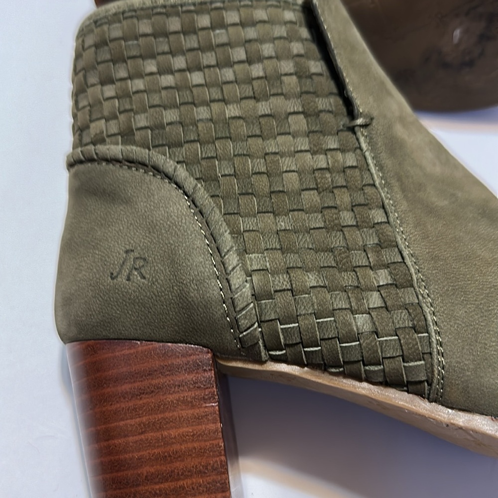 Jack Rogers Green Ankle Booties with Stacked Heel - Picture 4 of 9